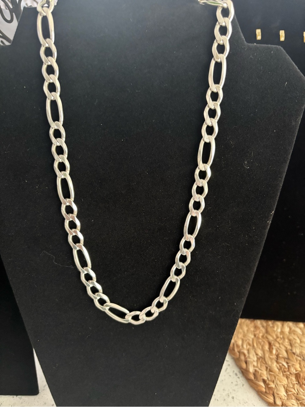 925 Sterling Silver 20” Figaro Link Necklace - Women Jewelry
